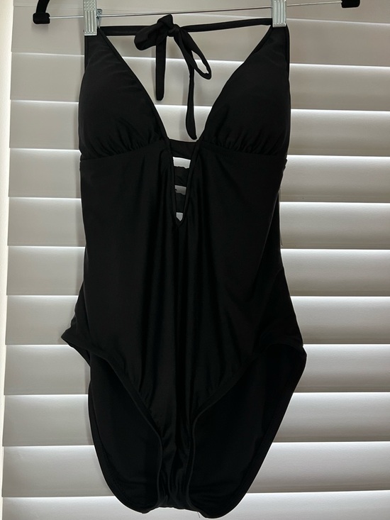 Mossino Other - NWT Mossino Classic Black Halter One-Piece Swimsuit with Front Ladder Detail